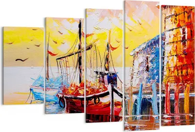 Produktbild von Bild auf Leinwand - Leinwandbild - Boot Segel Meer - 150x100cm - Wand Bild - Wanddeko - Wandbilder - Leinwanddruck - Bilder - Kunstdruck - Wanddekoration - Leinwand bilder - Wandkunst - EG150x100-3435