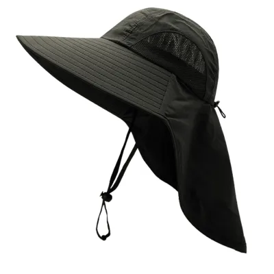 Produktbild von Uni-Sonnenhut, Nackenschutz, hohles Netzgewebe, winddicht, fester Riemen, UV-Schutz, faltbar, Sonnenschutz, atmungsaktiv, für Gartenarbeit, Angeln, Outdoor-Kappe, Einheitsgröße, Armeegrün