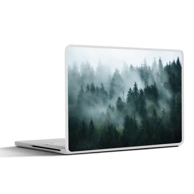 Produktbild von MuchoWow® Laptop Aufkleber Sticker Cover Nebel - Bäume - Wald 30x22 cm - Laptop-Sticker