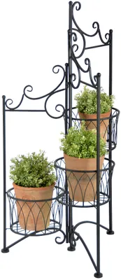 Productafbeelding van Esschert Design plantenstandaard voor 3 potten, inklapbaar; model BPH97; afmetingen 48,9 x 43,5 x 97,8 cm