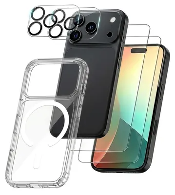 Produktbild von Handy Hülle für Apple iPhone 18 Pro Handyhülle mit 2x Display und Kameraglas Magnetring Case Cover Bumper Backcover Schutzhülle Magnethülle Farbe: Transparent