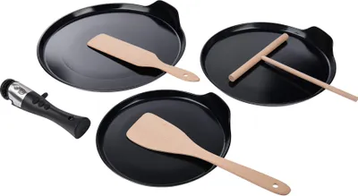 Produktbild von Crêpes Pfannenset 7-teilig, inkl abnehmbarer Griff, Crêpes Zubehör