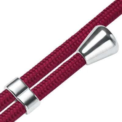 Produktbild von Handykette Backcover-Schutzhülle mit Band (Metall silberfarben) für Sony Xperia 1 V (6.5'') - dunkelrot