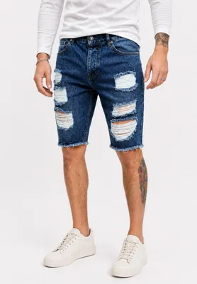 Produktbild von behype. Herren Jeansshorts im Destroyed Look als Kurze Hose für Herren Sommer-Shorts Bermuda für Männer aus 100% Baumwolle