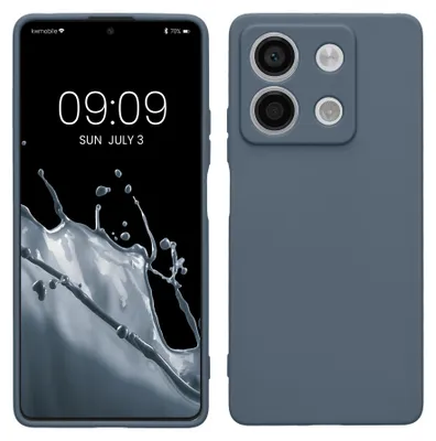 Produktbild von kwmobile Handyhülle für Xiaomi Redmi Note 13 5G Hülle - weiches Handy Silikon Case - Schutzhülle Cover - Dunkler Schiefer