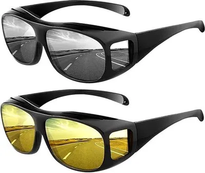 Zdjęcie produktu dla Okulary rowerowe 2 w 1 – czarne (na noc i na słońce), do aktywności na świeżym powietrzu, 100% UV400, polaryzacyjne, do uprawiania sportu, jazdy na rowerze i motocyklu