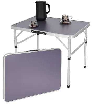 Image de TABLE DE PIKNIK PLIANTE DE CAMPING 75 x 55 x 25-59 cm, grise