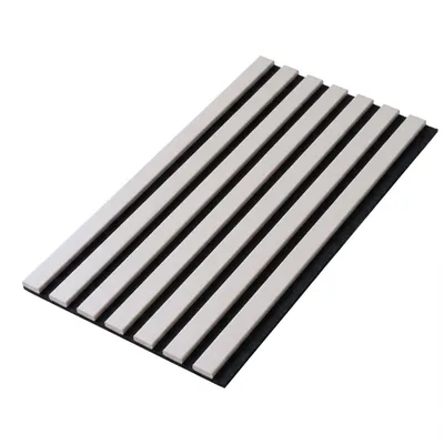 Produktbild von Wandlamellen 30x60 cm - MDF-Lamellen - Filzunterlage - Wanddeko - GRAU, KI-generiertes Bild