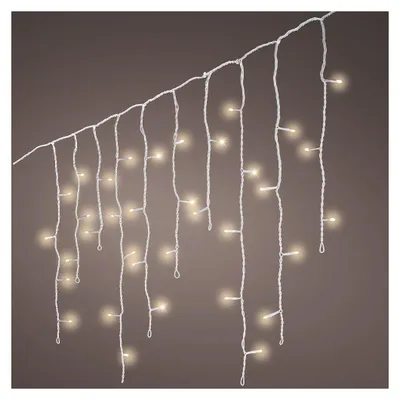 Image de Rideau Led Stalactite Extérieur 8 Fonctions, Blanc Chaud, 5m, Extérieur - Lumineo