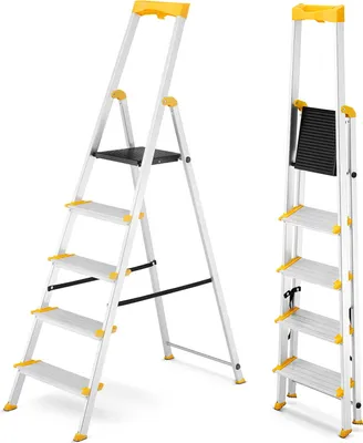 Produktbild von Drabina aluminiowa jednostronna 5 stopniowa DRABEST MAX szerokie stopnie 150kg
