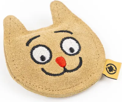 Produktbild von Katzenspielzeug Duft-Kissen aus Leder mit Katzenminze · Katzenkopf