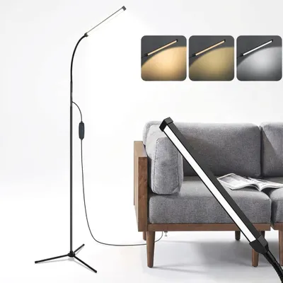 Immagine prodotto di Lampada da terra a LED Rosikey - Dimmerabile Moderna Lampada da terra flessibile a collo di cigno - 3 modalità di colore 10 livelli di luminosità - Nero 152 cm