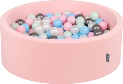 Produktbild von KiddyMoon Bällebad 90x30cm 300 Bälle ∅7cm Rund Bällepool Mit Bunten Bällen Für Babys Und Kinder