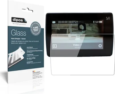 Produktbild von 2x Schutzfolie für YI 4K Plus - Anti-Shock 9H Folie dipos Glass Kunststoffglas