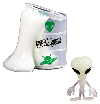 Produktbild von Toi-Toys 35808A - GLOW N FUN Ölfass mit Schleim & Alien Slime Außerirdische Spielschleim