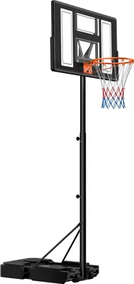 Obrázek produktu pro SucceBuy přenosný basketbalový stojan, výškově nastavitelný basketbalový koš od 1,35 do 3,05 m, basketbalový systém s nylonovou sítí a kolečky, mobilní sada pro terasu a bazén