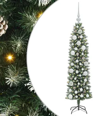 Zdjęcie produktu dla vidaXL Sztuczna smukła choinka zielono-biała 120 cm