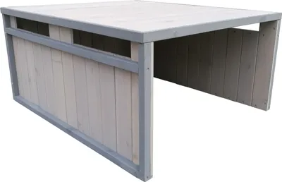 Produktbild von Mähroboter Holzgarage Flachdach Massivholz Unterstand Carport Grau 80x70x38cm