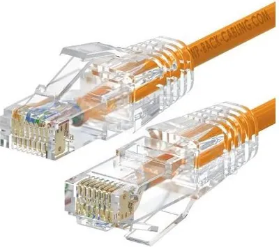 Imagen del producto de WP WPC-PAT-6AU020O-S, 2 metros, Cat6a, U/UTP (UTP), RJ-45, RJ-45, Naranja, Transparente