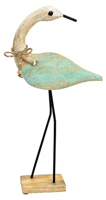Produktbild von Große Storch Figur aus Holz 42 cm - als Deko oder Geschenk zur Geburt