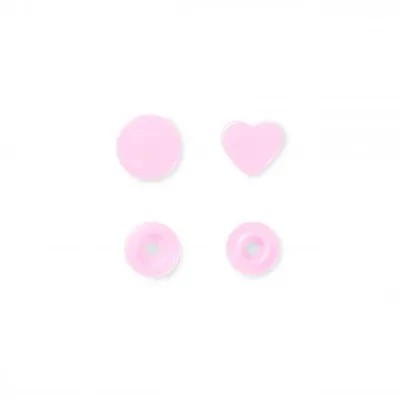 Produktbild von Prym 393318, Nieten-Druckknopf-Verschluss, Polyoxymethylen (POM), Rose, Matte, Herz (Form), 1,24 cm