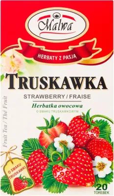 Imagen del producto de Malwa, té de frutas con sabor a fresa, 40 g (20 bolsitas de 2 g)