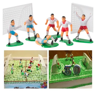 Produktbild von 1 Set Cupcake Dekoration Miniatur Dekorative Plastik Baby Kinder Fußball Fußballkuchen Topper Geburtstagsfeier Vorräte