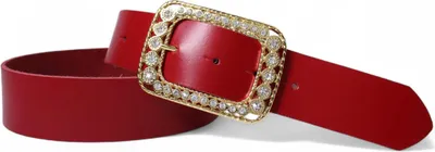 Produktbild von FRONHOFER Damen Ledergürtel 4 cm mit goldener Strass Gürtelschnalle, echt Leder