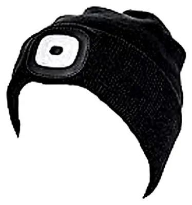 Produktbild von Oleanderhof Gadgets Sportbekleidung Geschenkidee Damen Herren LED-Haube mit Stirntaschenlampe (abziehbar) (WM1582-schwarz)