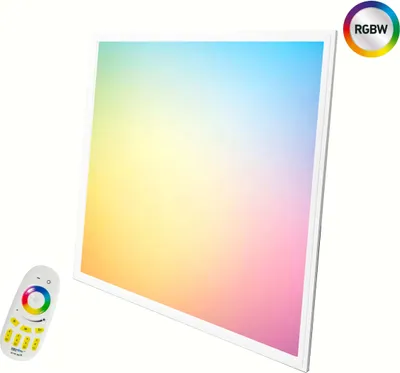Produktbild von 62x62 LED RGB-W Panel Deckenleuchte Farbig Farbwechsler dimmbar mit Fernbedienung