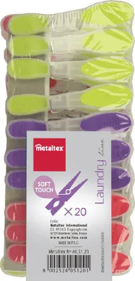Immagine prodotto di metaltex 405120513 metaltex Mollette da bucato Soft-Touch, assortite a colori