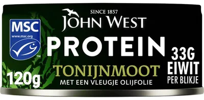 Image de Filet de thon protéiné John West à l'huile d'olive, 120 g - Riche en protéines et sain