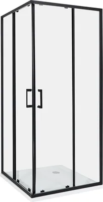 Obrázek produktu pro BELIANI Sprchový kout z tvrzeného skla černý hliněný rám dvojité dveře 80 x 80 x 185 cm moderní design