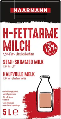 Produktbild von Naarmann H-Milch 1.5% Fett 5l Bag in Box, (1 x 5 l)