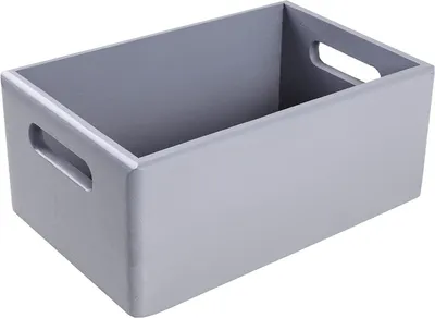 Zdjęcie produktu dla Creative Deco Drewniana skrzynia z uchwytami 30x20x14 cm (+/-1 cm) | Szara |na dokumenty, cenne przedmioty, zabawki, narzędzia
