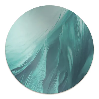 Produktbild von Rundmatte - Stuhlunterlage Bürostuhlunterlage - Rund Ø 100 cm - Bodenmatte - Fußmatte - Blaue Federn