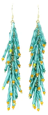 Image de AVANT-GARDE PARIS Boucles d'oreilles à pompons et perles bleues