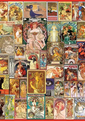 Image de Art Puzzle Puzzle Art Nouveau Poster Collage - 1500 Teile