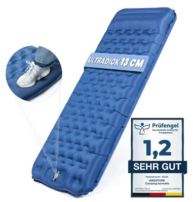 Zdjęcie produktu dla Materac samopompujący - Ultralekki - 13 cm grubości - 200 x 66 cm - Mata turystyczna, karimata do spania na kemping i w namiocie