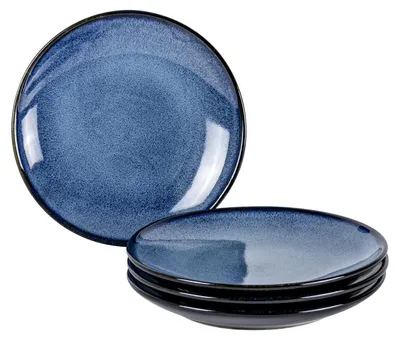 Dessertteller-Set 4er, Porzellan, Blau, 20 cm, spülmaschinengeeignet