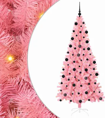 Zdjęcie produktu dla Choinka z 300 diodami LED z podstawą Różowy 210 cm PVC