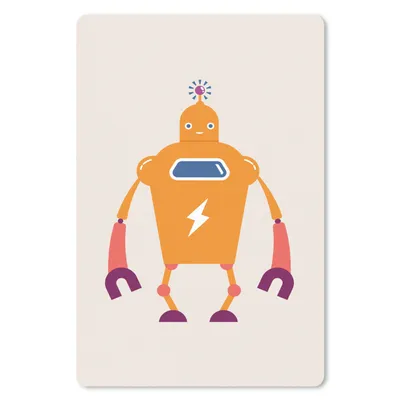 Produktbild von MuchoWow® Mauspad Mousepad Roboter - Antenne - Orange - Blitzschlag - Junge - Kinder 40x60 cm - Mousepads - Maus Mat - Pad - Mausunterlage - Schreibtisch Accesoire