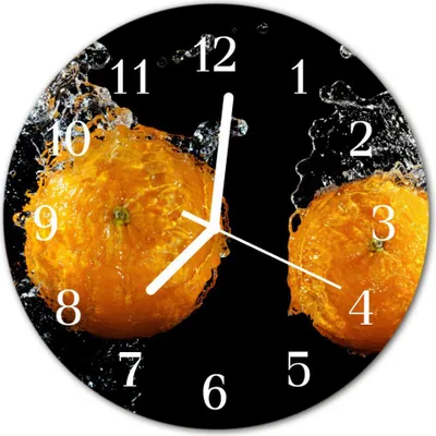 Produktbild von Glasuhr Wanduhr Küchenuhr Echt-Glas 30fi cm Orangen orange