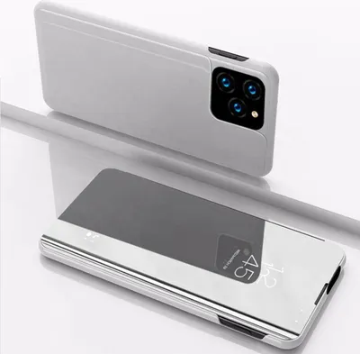 Produktbild von Handyhülle für Apple iPhone 13 Pro Smart Cover Schutzhülle Clear View Case Silber