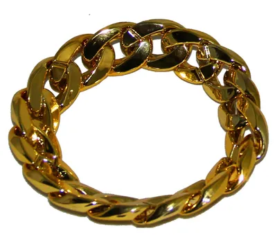 Produktbild von Goldfarbenes Rapper Armband als Kostümzubehör