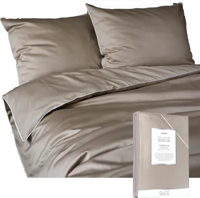 Produktbild von Deco4Home Bettwäsche Makosatin Pure | 180x200cm | Trimmen | Taupe