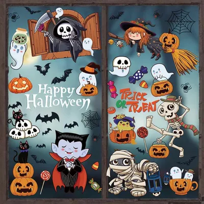 Produktbild von Halloween-Aufkleber, Halloween-Fensteraufkleber, wiederverwendbar