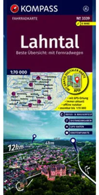 Produktbild von KOMPASS Fahrradkarte 3339 Lahntal mit Knotenpunkten 1:70.000