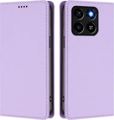 Produktbild von Handyhülle für ZTE Blade A35 / A55, Kunstleder Klapphülle Stoßfeste Magnetische Hülle mit Ständer Violett