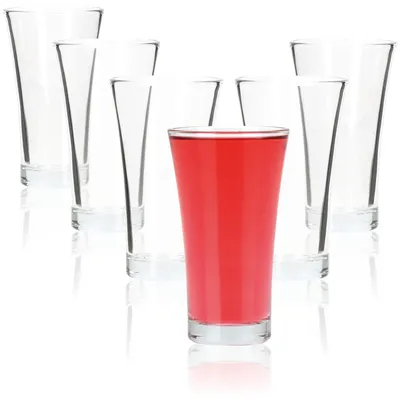 6 Shotgläser 80 ml aus Glas, spülmaschinengeeignet, konisch